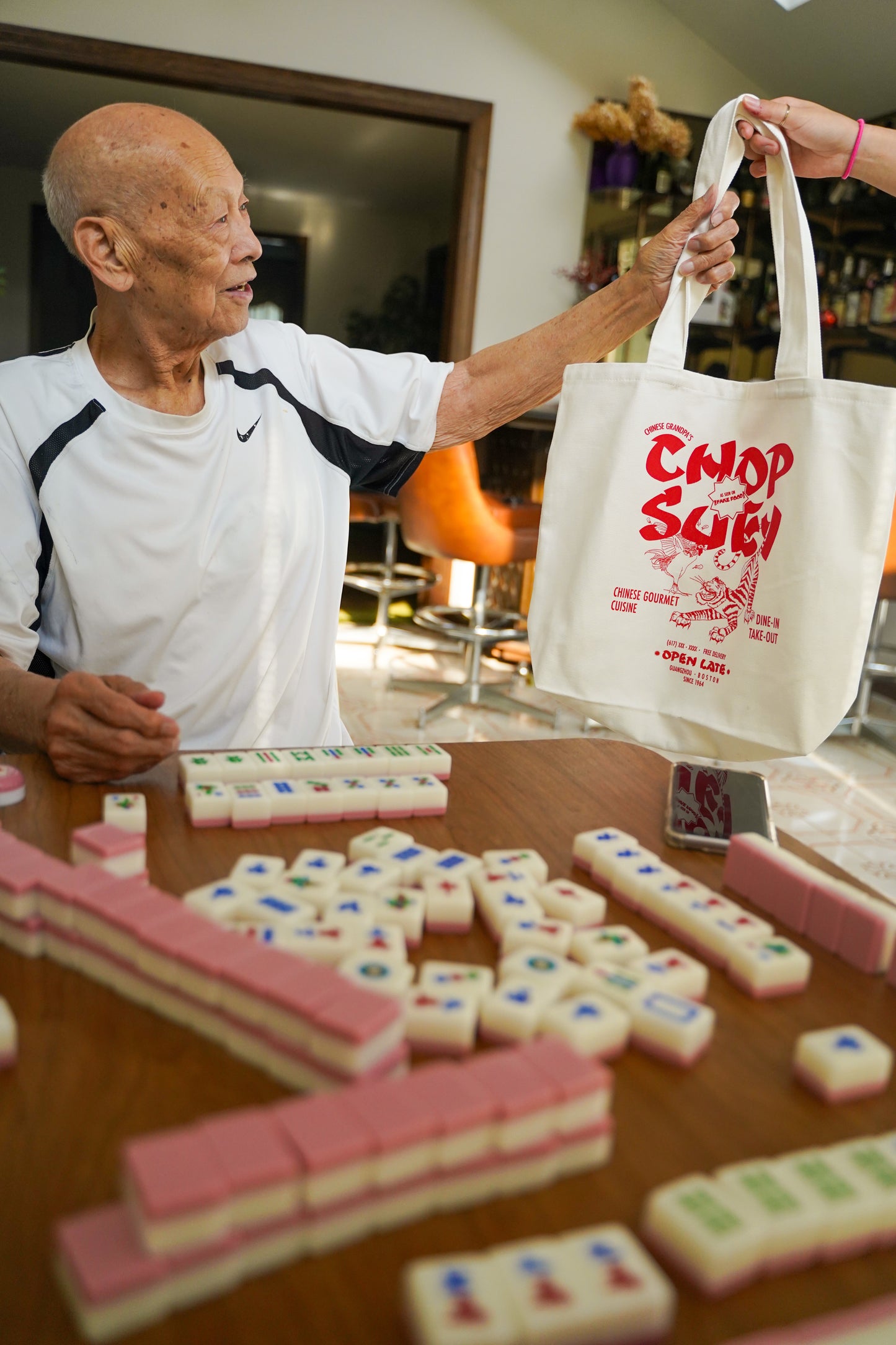 Chinese Grandpa Chop Suey Tote Bag